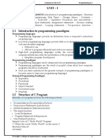 C Programming Unit I Notes