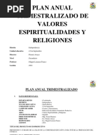 Plan Anual - Valores Espiritualidades y Religiones