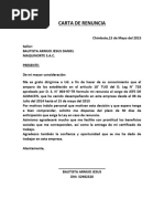 Carta de Renuncia Bautista Armijo Jesus