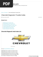 Chevrolet Diagnostic Trouble Codes