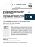 Recomendaciones Preanaliticas para La Medicion Del Equilibrio Acido Base y Los Gases en Sangre Rodriguez Rev Lab Clinico 2019