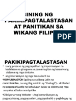 Sining NG Pakikipagtalastasan at Panitikan Sa Wikang Filipino