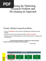 Defining The Marketing Research Problem and Developing An Approach