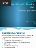 Guardianship Under Muslim Law