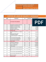 Costos de Equipos y Herramientas - Jharol Damian Salgado - Curso de Costos y Presupuesto-Costos Directos