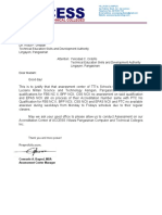 Justification Letter For Tesda