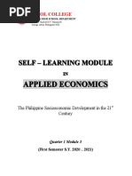 Bicol College: The Philippine Socioeconomic Development in The 21 Century