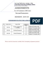 Assignments: Second Semesters