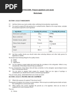 SITHCCC006 - Prepare Appetisers and Salads Worksheets: Section 1: Select Ingredients