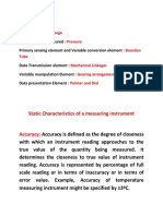 Static Characteristics of A Measuring Instrument