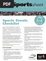 Sports Events Checklist