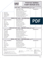 P250V X Series Pump Parts List