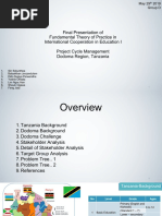 Final Presentation of Fundamental Theory of Practice in International Cooperation in Education I Project Cycle Management Dodoma Region, Tanzania