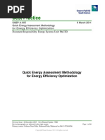 Best Practice: Quick Energy Assessment Methodology For Energy Efficiency Optimization