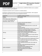 Height Safety Ppe Inspection Checklist