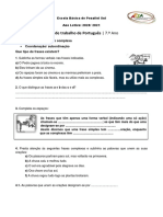 Ficha Coordenação e Subordinação