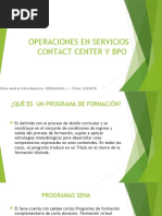 Operaciones en Servicios Contact Center y Bpo