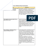 End-of-Course Reflection Paper/Questionnaire