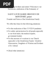 Introduction Feast of Montfort