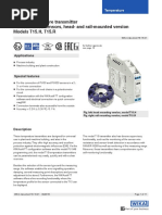 Digital Temperature Transmitter For Resistance Sensors, Head-And Rail-Mounted Version Models T15.H, T15.R