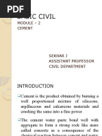 BASIC CIVIL - MODULE 2 - Cement