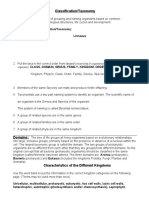 Classification Worksheet