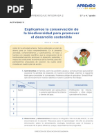 Act 08 - Explicamos y Valoramos La Conservación de La Biodiversidad