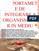 Comportamente de Integrare A Organismelor in Mediu