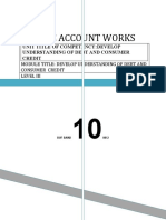 Basic Account Works: Unit Title of Competency:Develop Understanding of Debt and Consumer Credit