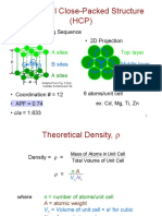 Hexagonal Close-Packed Structure (HCP) : - ABAB... Stacking Sequence - 3D Projection - 2D Projection