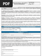 Soa-Fgg-006 Formato para Autorizacion Manejo y Tratamiento de Datos Personales