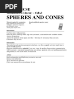 Spheres and Cones: Edexcel GCSE