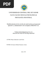 Establecimiento de Los Niveles de Motivacion en El Personal Operativo y Administrativo de La Empresa SOLPAC S.A.