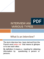 Interview and Its Various Types