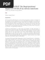 STUDENT ESSAY The Disproportional Impact of COVID-19 On African Americans