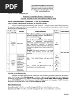 Interview For Award of Research Fellowships As Research Associate (RA) & Junior Research Fellow (JRF)