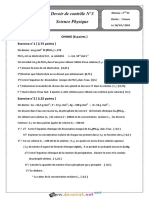 Devoir de Contrôle N°3 2ème Semestre - Sciences Physiques - 2ème Sciences (2017-2018) MR Khedimi Sami