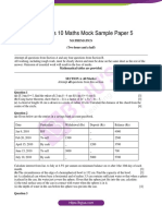 Icse Class 10 Maths Mock Sample Question Paper 5