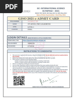 Giso 2021 E-Admit Card: Login Details