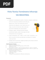 Ficha Técnica Termómetro INFRARROJO VIA INDUSTRIAL