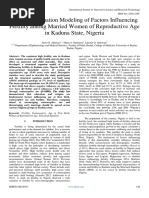 Structural Equation Modeling of Factors Influencing Fertility Among Married Women of Reproductive Age in Kaduna State, Nigeria