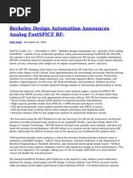 Berkeley Design Automation Announces Analog Fastspice RF-: Edn Staff