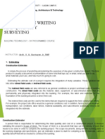 Specification Writing and Quantity Surveying: Collage of Engineering, Architecture & Technology