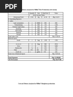 Cost and Return Analysis