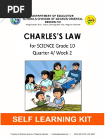 Charles'S Law: For SCIENCE Grade 10 Quarter 4/ Week 2