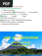 Unit 10 Ecotourism Lesson 3 Reading