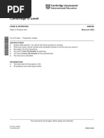 Cambridge O Level: Food & Nutrition 6065/02