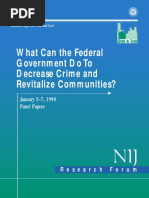 What Can The Federal Government Do To Decrease Crime and Revitalize Communities?