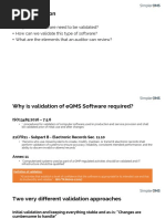 Part 2 - EQMS Validation