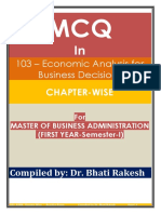 103 Economic Analysis For Business Decisions Chapter Wise MCQ Bhati